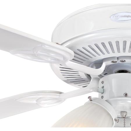 Westinghouse Vintage 52" 5-Blade Wht Indoor Ceiling Fan w/Dimmable LED Light 7236400